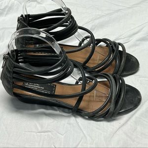 Black Strappy Gladiator Sandals - Women
